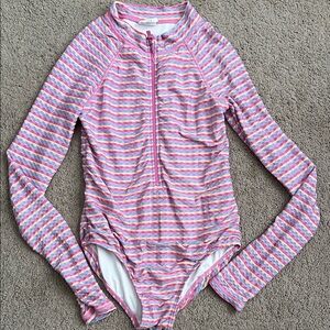 Cotton On Pink and Blue Striped Kids Rashguard